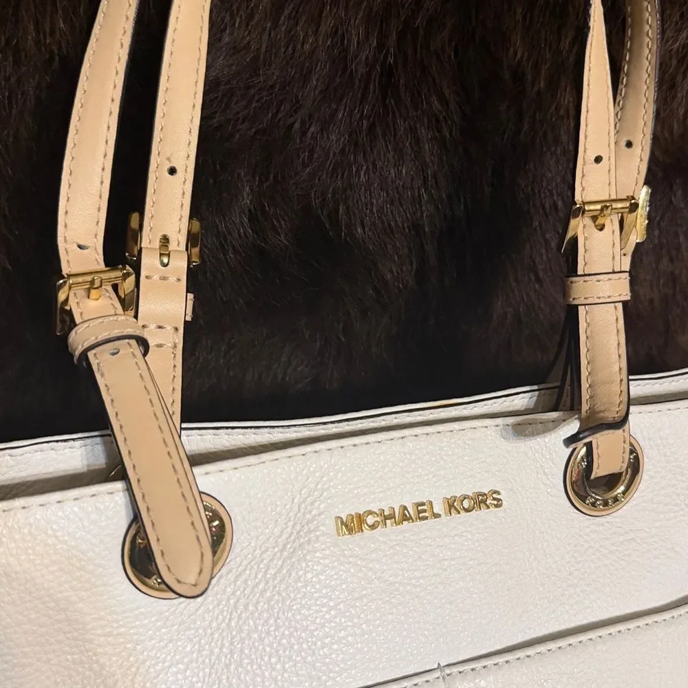 Michael Kors white and Tan Tote Bag (6002)